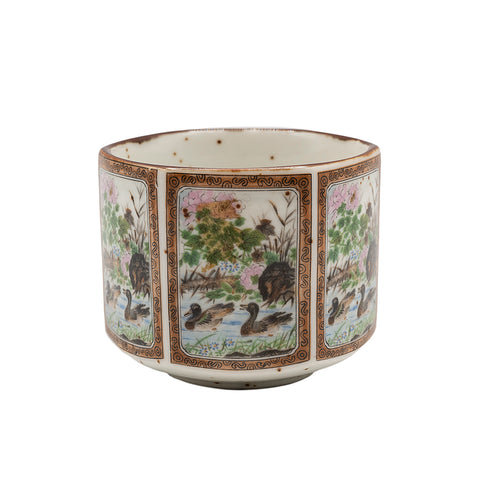 Porcelain Tea Cup “Mandarin Ducks in Lotus Pond” # 95067