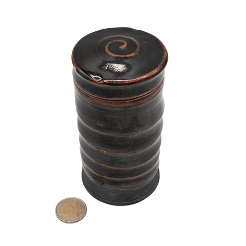 Temmoku Glazuur Keramische Theeblik door Tineke van Gils # 95027