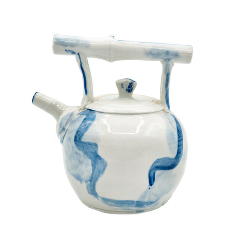 Porcelain Teapot with Bamboo Handle # 95039