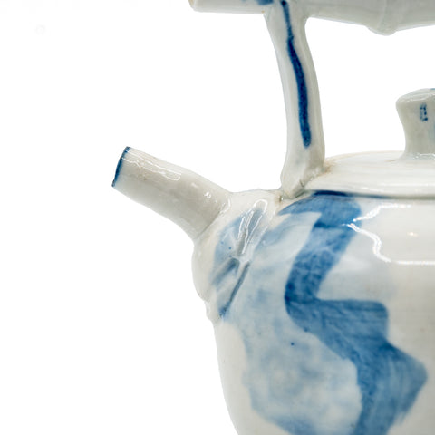 Porcelain Teapot with Bamboo Handle # 95039