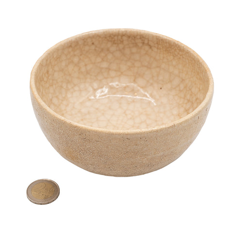 Beige Crackle Glazuur Chawan # 95042