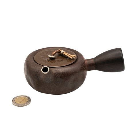 Handmade Copper Kyusu with Wooden Handle # 95054