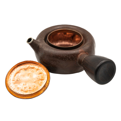 Handmade Copper Kyusu with Wooden Handle # 95054