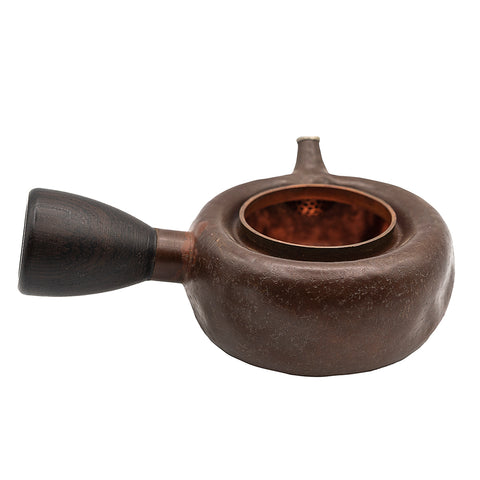 Handmade Copper Kyusu with Wooden Handle # 95054
