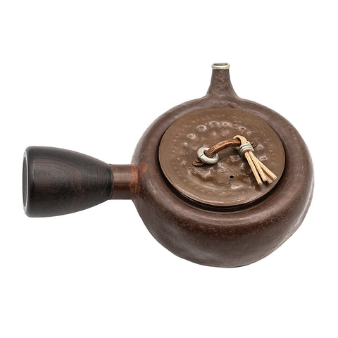 Handmade Copper Kyusu with Wooden Handle # 95054