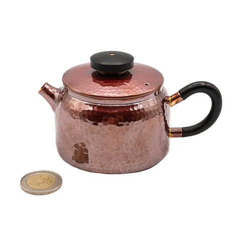 Hammered Copper Teapot with Black Handle # 95055