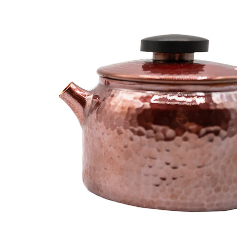 Hammered Copper Teapot with Black Handle # 95055