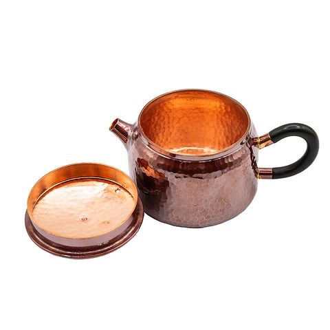 Hammered Copper Teapot with Black Handle # 95055