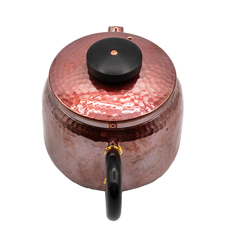 Hammered Copper Teapot with Black Handle # 95055