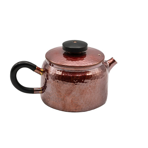 Hammered Copper Teapot with Black Handle # 95055