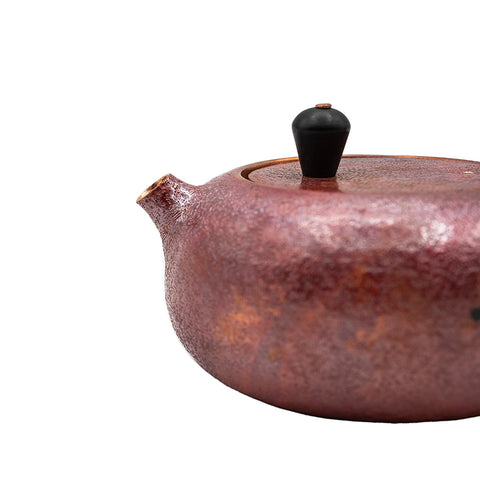 Textured Copper Teapot with Upright Handle # 95056