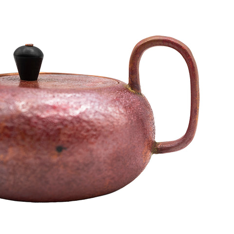 Textured Copper Teapot with Upright Handle # 95056