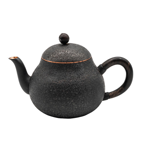 Matte Black Textured Copper Teapot # 95057