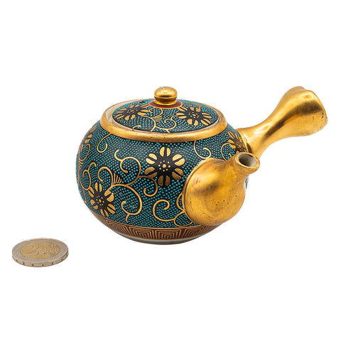 Japanisches Vintage-Teeset mit vergoldetem Blumenmuster # 95066