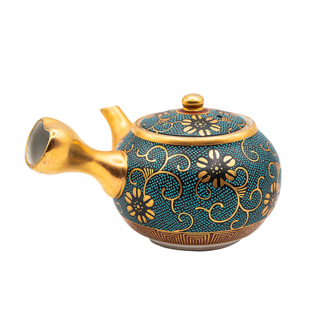 Japanisches Vintage-Teeset mit vergoldetem Blumenmuster # 95066