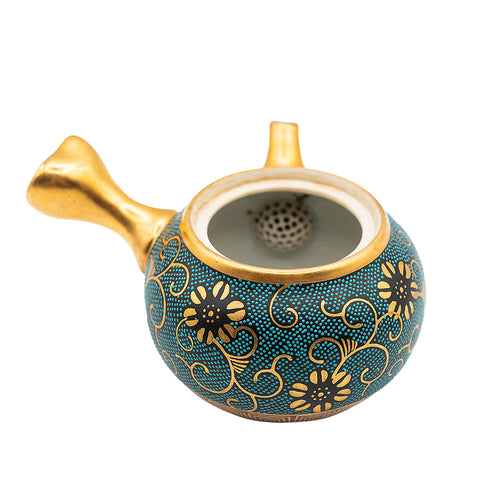Japanisches Vintage-Teeset mit vergoldetem Blumenmuster # 95066