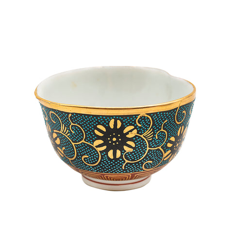 Japanisches Vintage-Teeset mit vergoldetem Blumenmuster # 95066