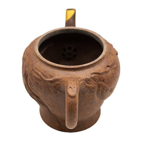 Woodfired Yixing Teapot Lotus Lid with Gold Kintsugi # 95078