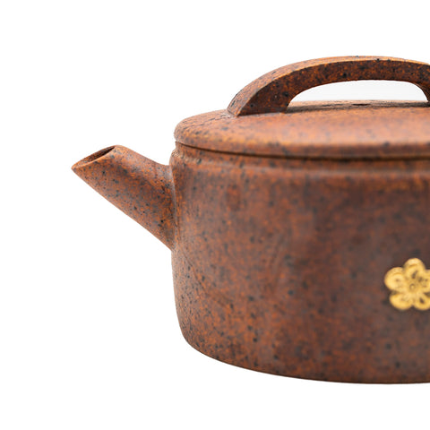 Woodfired Teapot with Kintsugi and Gold Flower # 95084