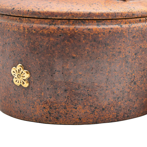 Woodfired Teapot with Kintsugi and Gold Flower # 95084