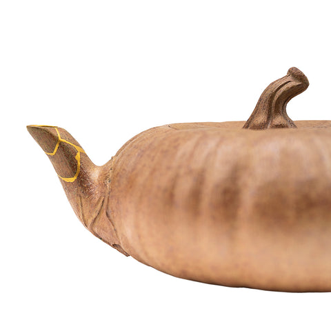 Pumpkin Teapot Duan Ni Clay with Kintsugi Spout # 95085