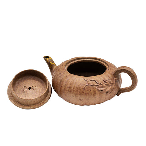 Pumpkin Teapot Duan Ni Clay with Kintsugi Spout # 95085