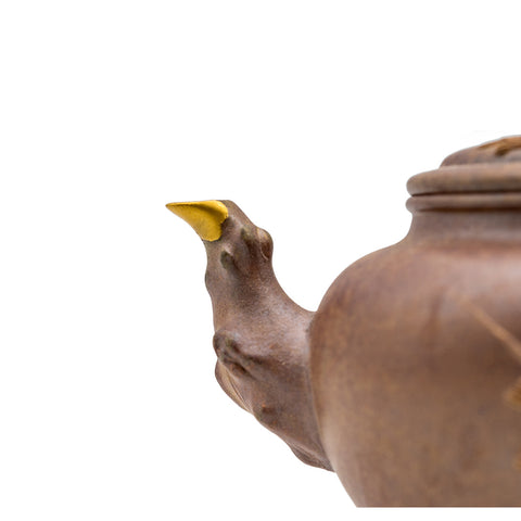 Yixing Teapot Ginkgo Branch with Kintsugi Spout # 95090
