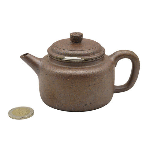 Woodfired Yixing zisha Teapot with Silver Kintsugi Repair # 95097