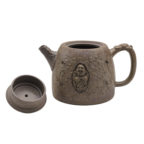 Woodfired Yixing Teapot with Laughing Buddha # 95100