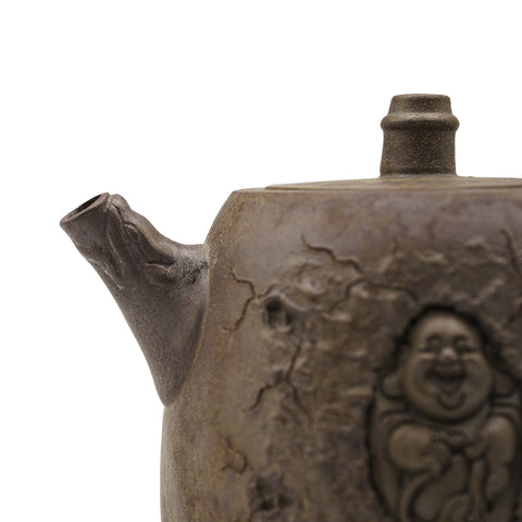 Woodfired Yixing Teapot with Laughing Buddha # 95100