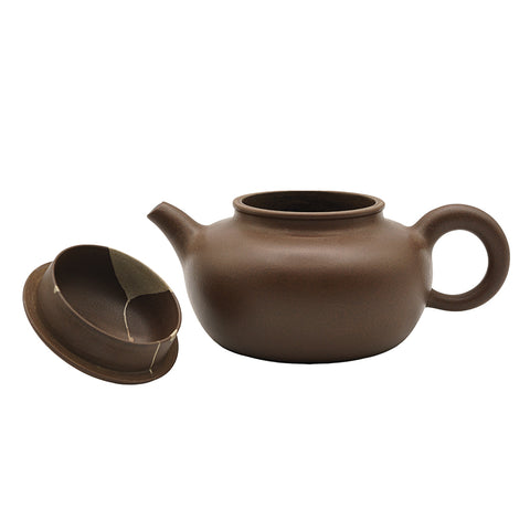 Yixing-Teekanne mit Metall-Kintsugi-Deckel Nr. 95101