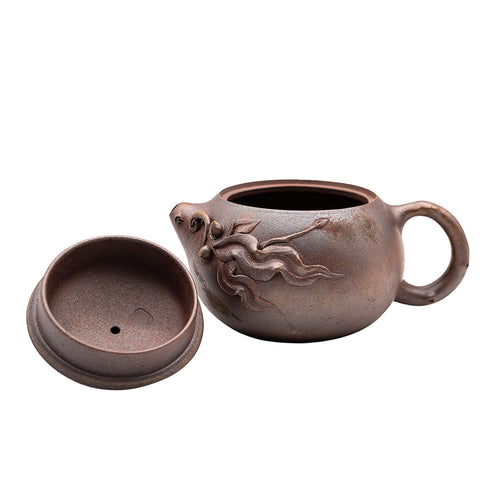 Immortal Peach Phoenix Singing yixing clay woodfired teapot # 95607