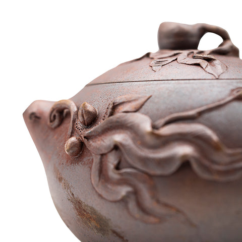 Immortal Peach Phoenix Singing yixing clay woodfired teapot # 95607