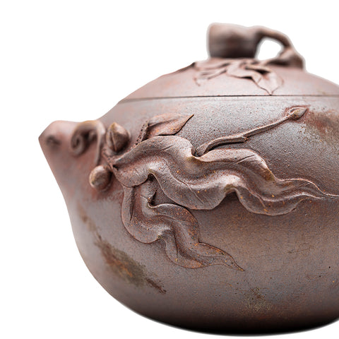 Immortal Peach Phoenix Singing yixing clay woodfired teapot # 95607