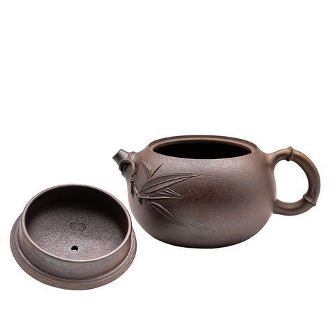 Bamboo Leaf Phoenix yixing clay woodfired teapot # 95608