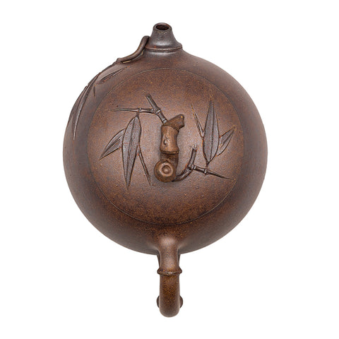 Bamboo Leaf Phoenix yixing clay woodfired teapot # 95608