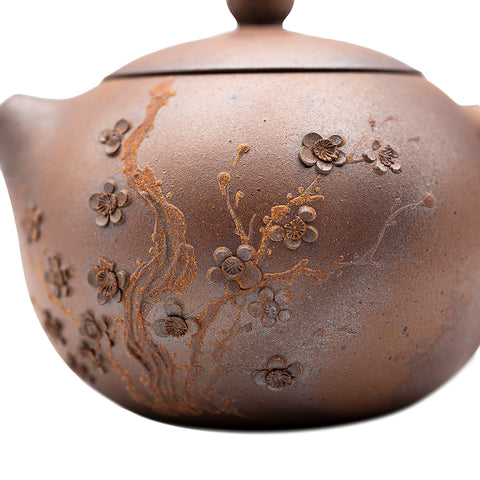 Plum Blossom Phoenix yixing clay woodfired teapot # 95609