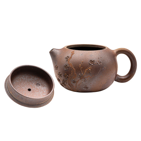 Plum Blossom Phoenix yixing clay woodfired teapot # 95609