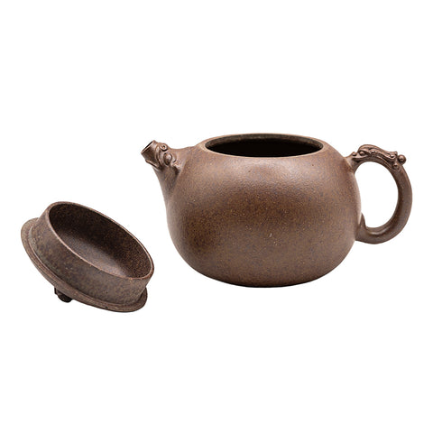 Tetera de arcilla Yixing Xi Shi con nubes auspiciosas transformadas en horno, cocida con leña # 95614