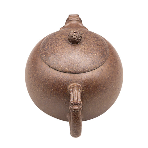 Tetera de arcilla Yixing Xi Shi con nubes auspiciosas transformadas en horno, cocida con leña # 95614