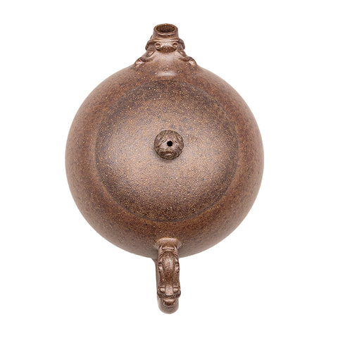 Tetera de arcilla Yixing Xi Shi con nubes auspiciosas transformadas en horno, cocida con leña # 95614
