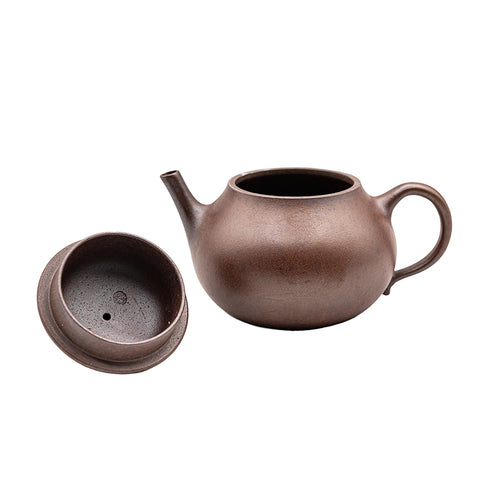 Horizontal kettle yixing clay woodfired teapot # 94786