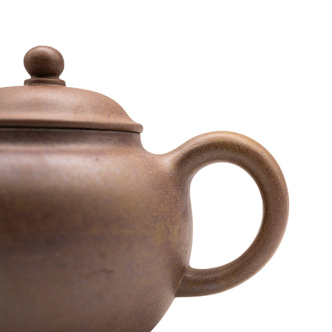 Curved spout horizontal kettle yixing clay woodfired teapot # 94788