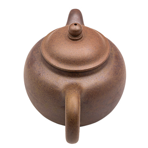 Curved spout horizontal kettle yixing clay woodfired teapot # 94788