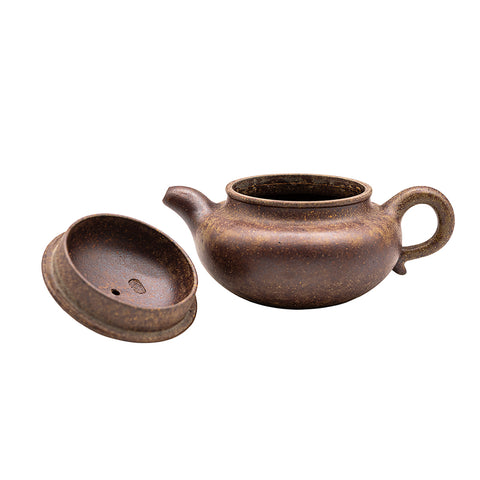 Kiln-transformed horizontal yixing clay woodfired teapot # 94789