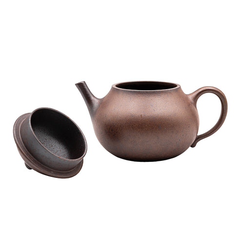 Horizontal kettle yixing clay woodfired teapot # 94790