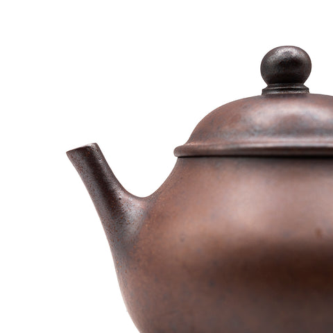 Horizontal kettle yixing clay woodfired teapot # 94790