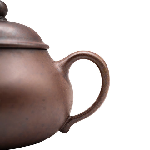 Horizontal kettle yixing clay woodfired teapot # 94790