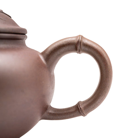 Bamboo Leaf Horizontal yixing clay woodfired teapot # 94797