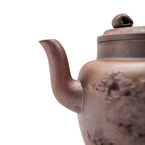 Flat-lid figure-shaped yixing clay woodfired teapot # 94798